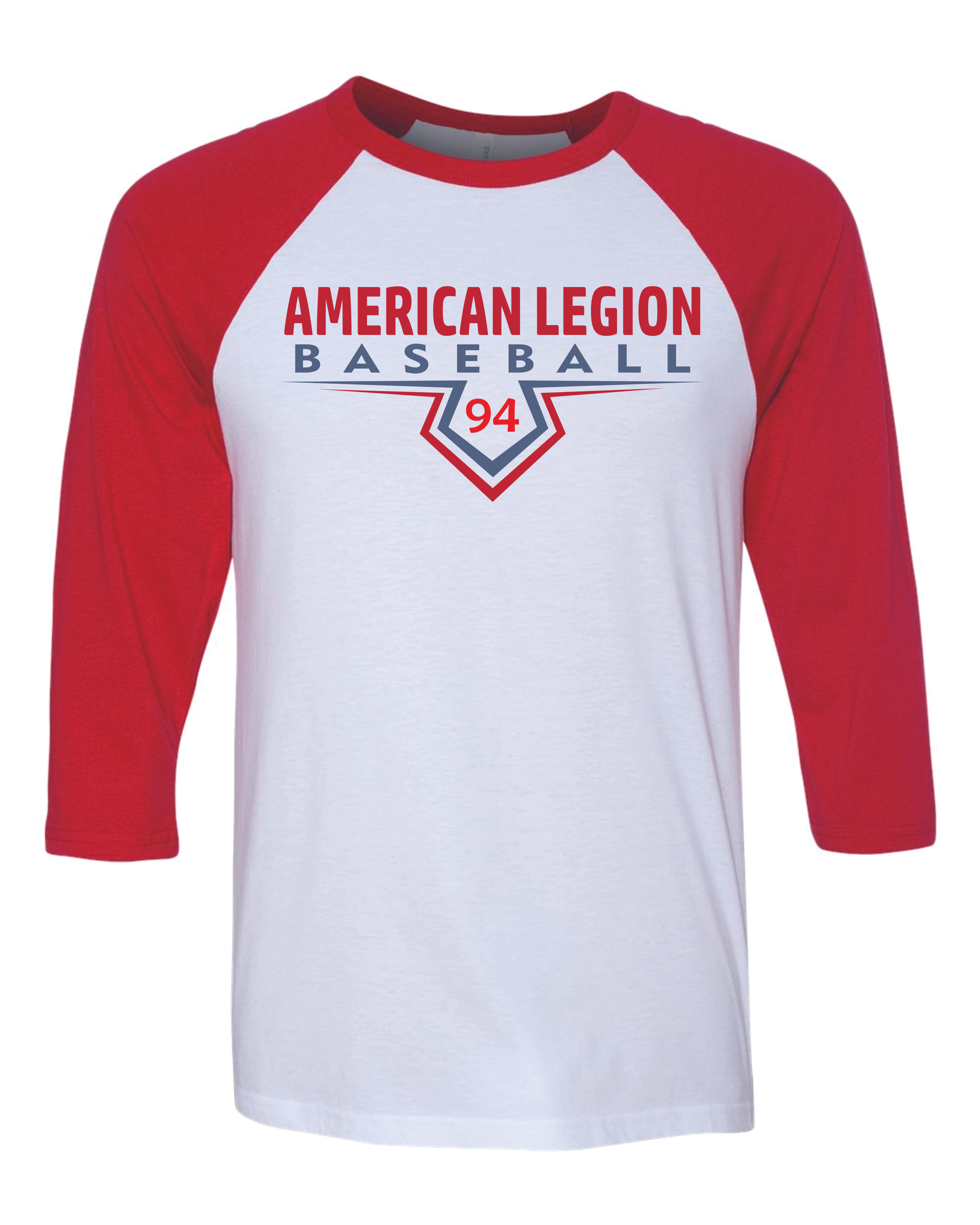 American Legion Baseball Bella & Canvas 3/4 Sleeve