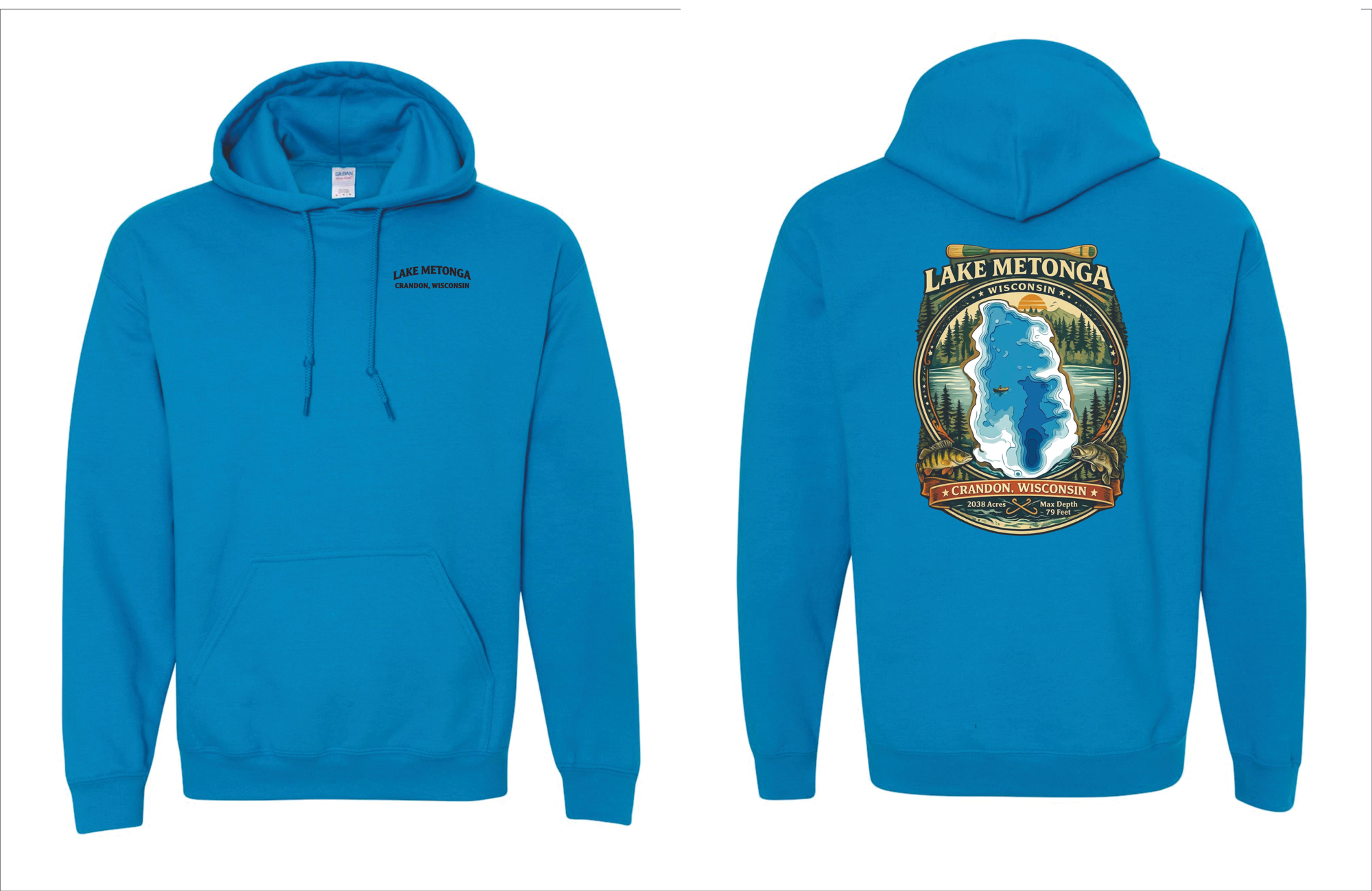 Lake Metonga Design 1 Gildan Hoodie