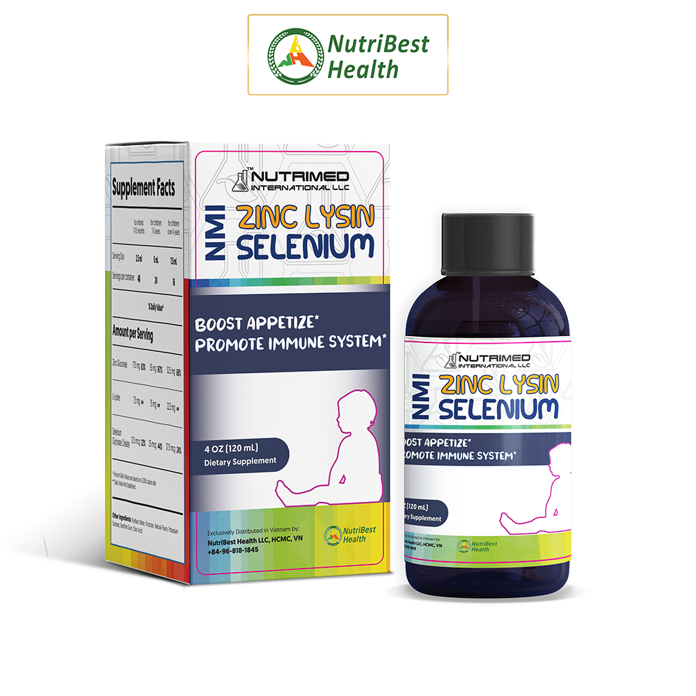 NMI - ZINC LYSIN & SELENIUM - Syrup uống hỗ trợ trẻ ăn ngon, tăng đề kháng