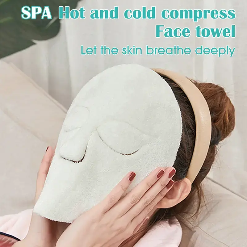 Miniatura: Reusable Coral Fleece Hot Compress Towel for Spa Use