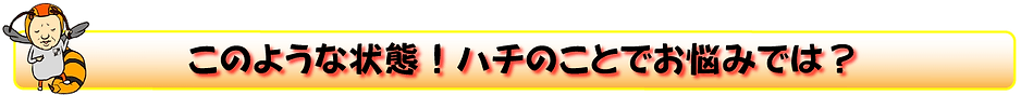 このような状態!ハチのことでお悩みでは?