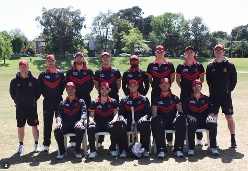 The inaugural HBCC first eleven take the field