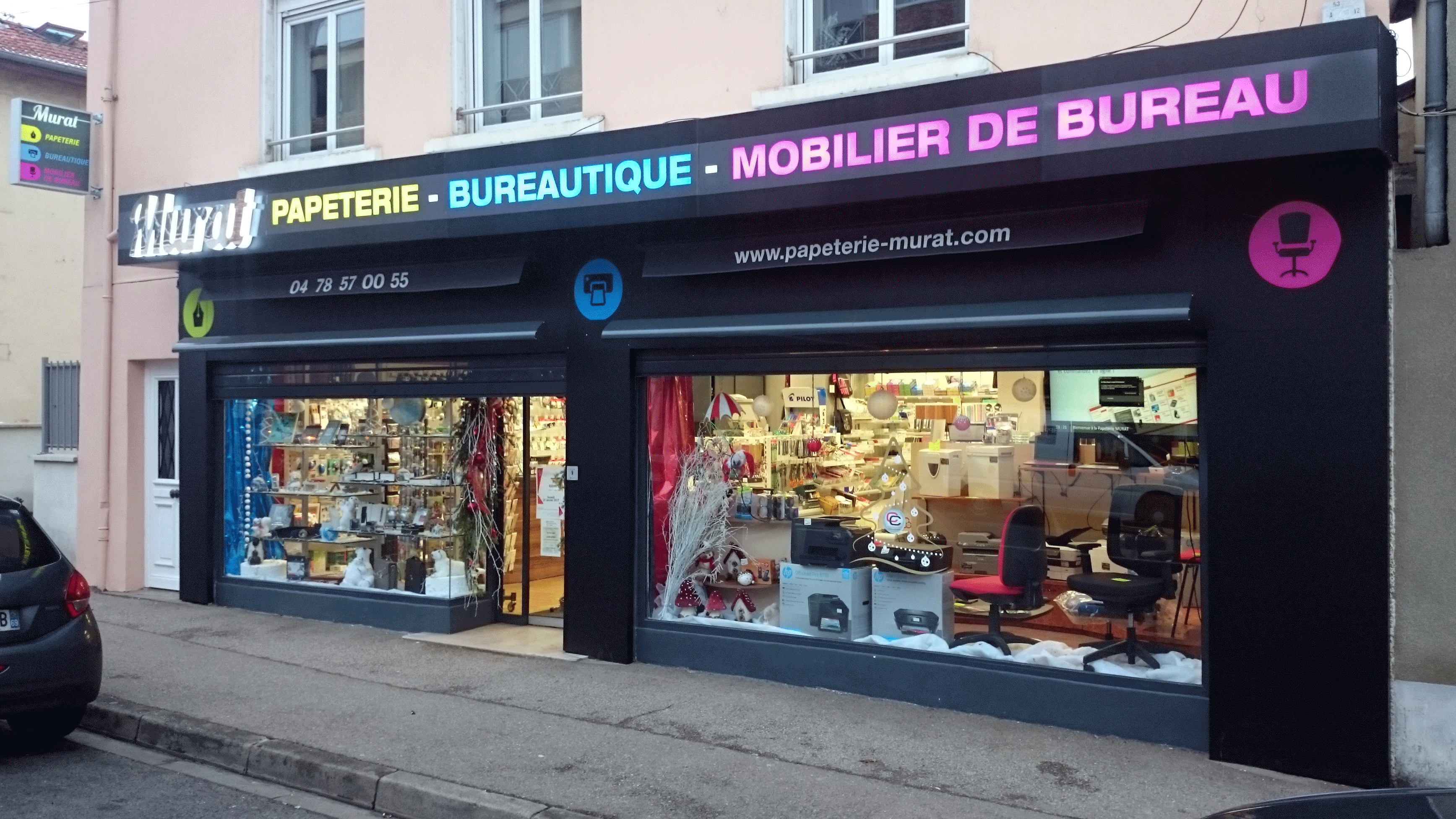 papeterie-murat-enseigne-magnetik-communication-lyon-craponne
