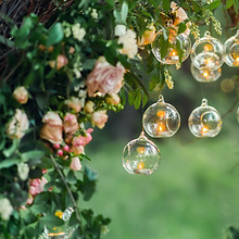 Hanging Glass Flask Candles