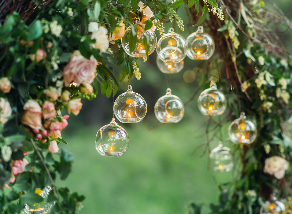 Hanging Glass Flask Candles