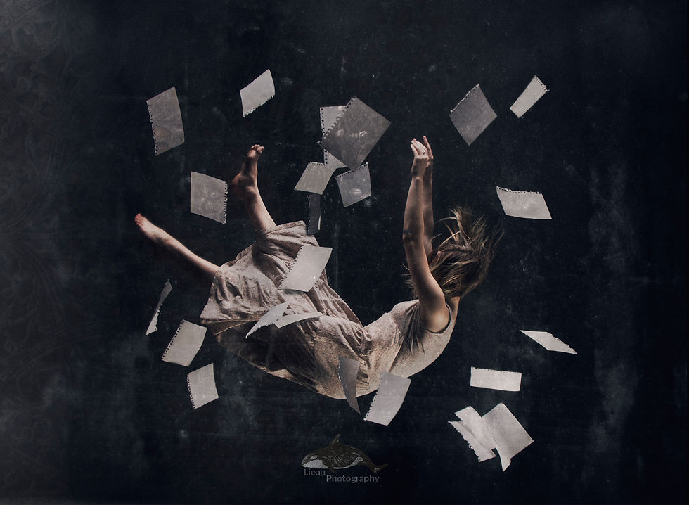 girl helplessly falling