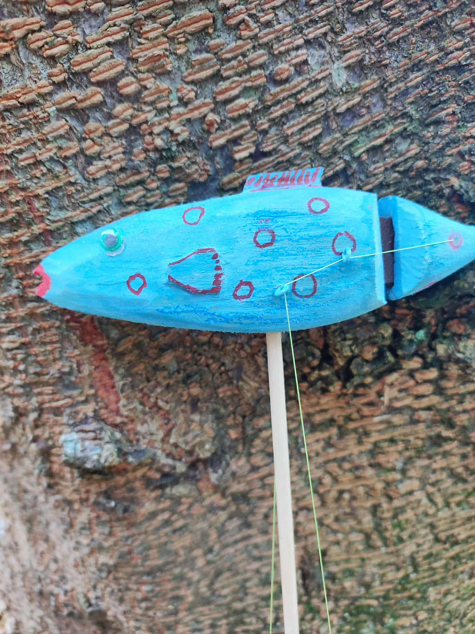 Miniature : Marionnette à tige Poisson articulé