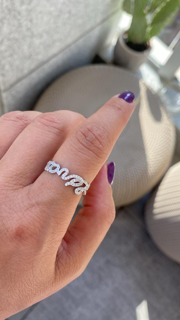 Thumbnail: Diamond Tattoo Ring (White Gold)