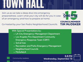 September 10th: CD15 Emergency Preparedness Town Hall