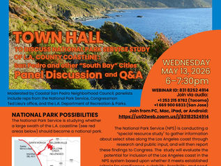 May 13th: Town Hall on National Park Service Study of Los Angeles County Coastline