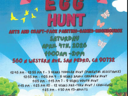 April 4th:  Free Easter Egg Hunt at Peck Park