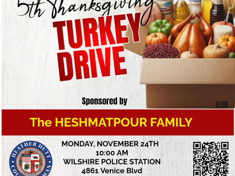 November 24th: LAPD Annual Turkey Drive 10:00 am