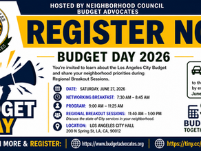Saturday, June 27th Budget Day at City Hall 9:00 am to 1:00 pm Free event click here to register 