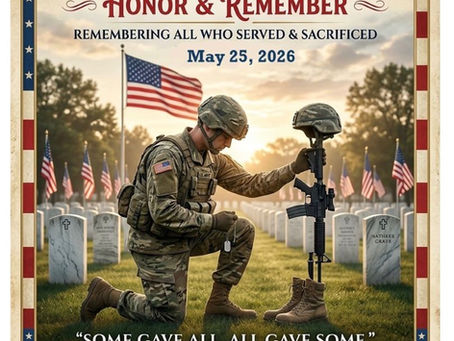 May 25th: 2026 Memorial Day Ceremony