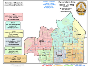 LAPD Devonshire Area Basic Car Map