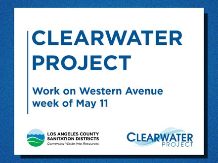 Update:  Clearwater Project work on on Western Avenue May 11th to 14th