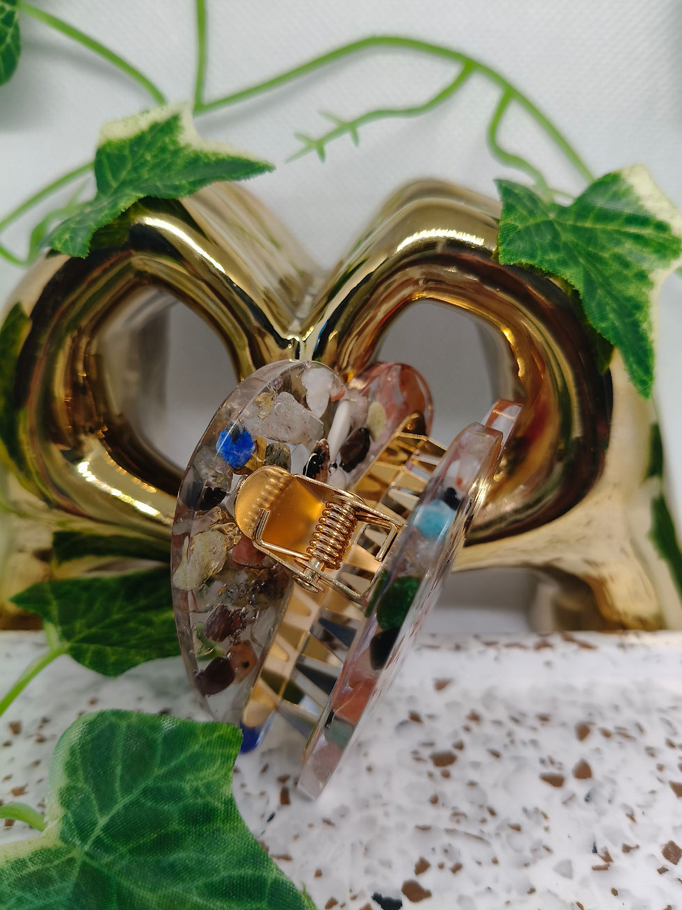 Thumbnail: Multicolored Gemstone Hair Claw.