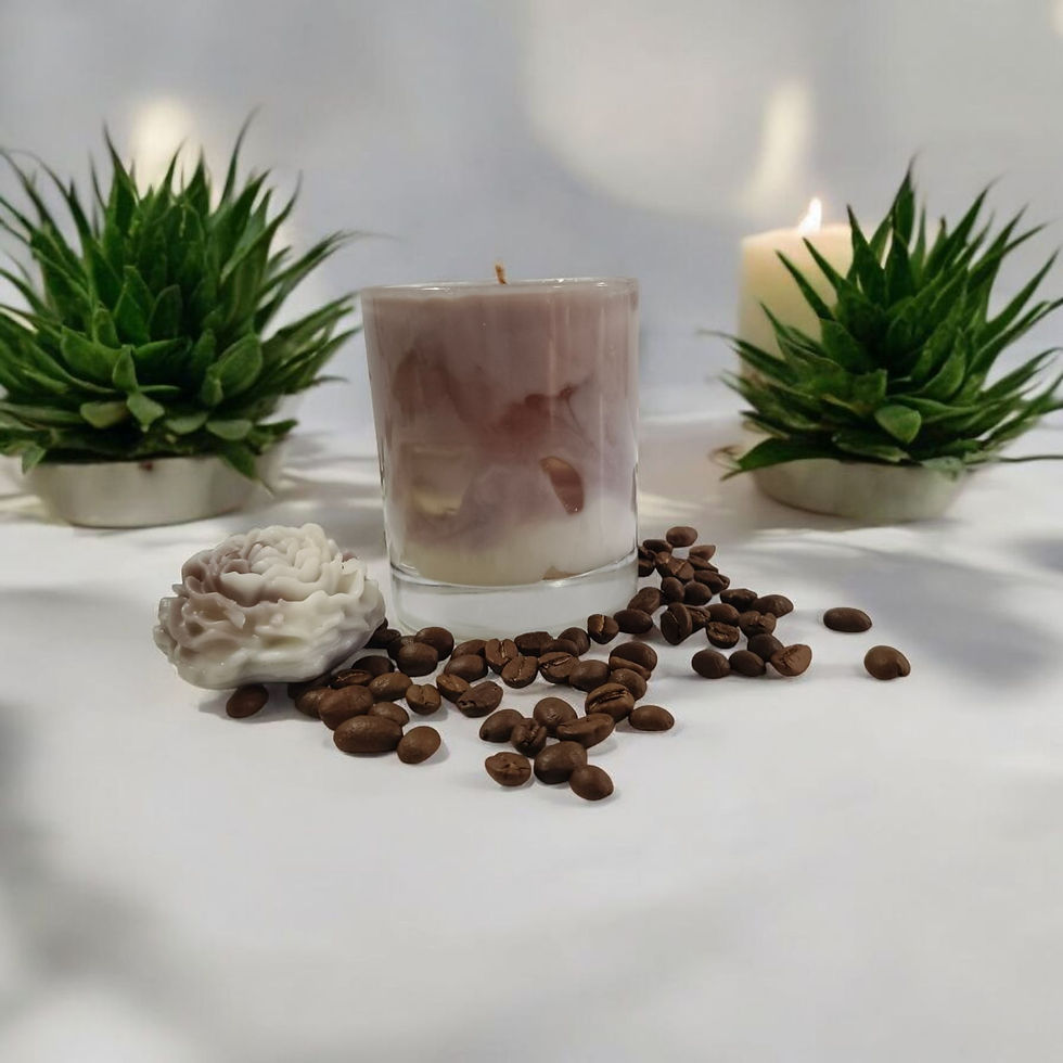 Soy Wax & Gel Candle (Med) Coffee Latte .