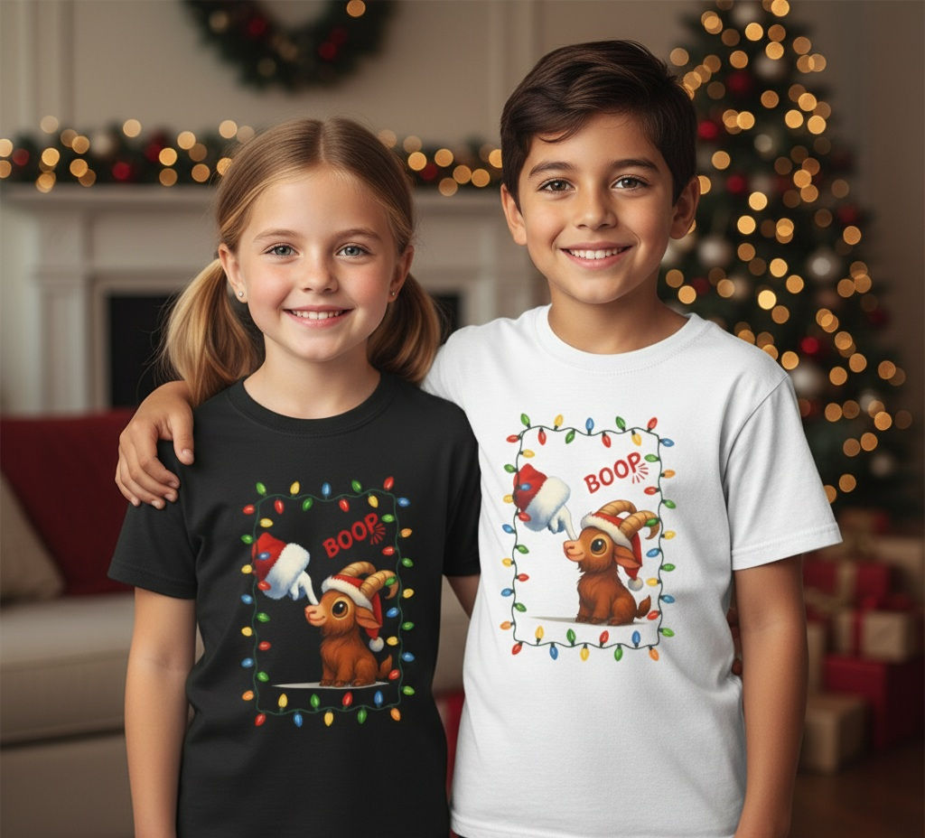 Kids RAMS Christmas “Boop” Shirt – Cute Holiday Design