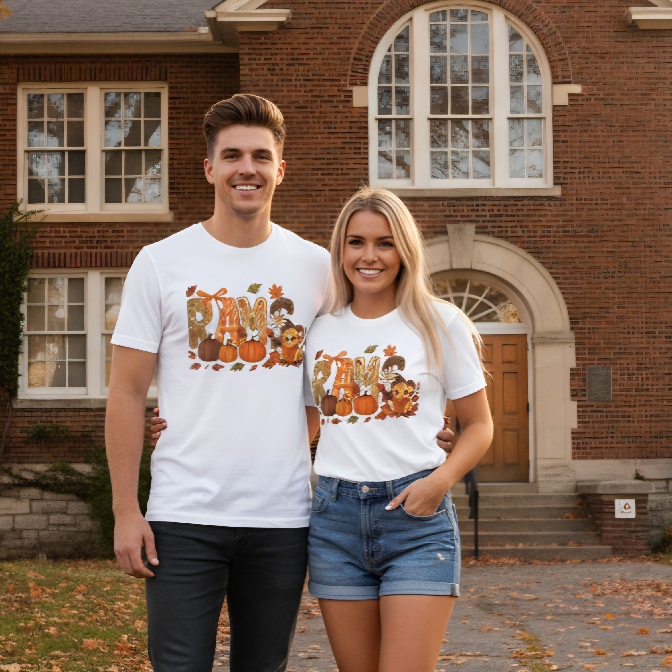 Cute Rams Thanksgiving Adult T-Shirt | Autumn Pumpkin Mascot Tee