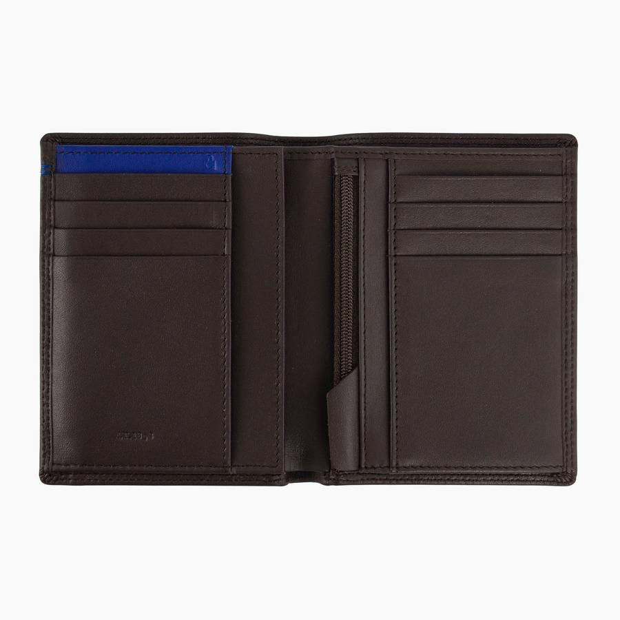 Miniature : PORTEFEUILLE VERTICAL MOYEN MODÈLE ZIPPÉ 2 VOLETS MARTIN EN CUIR LISSE