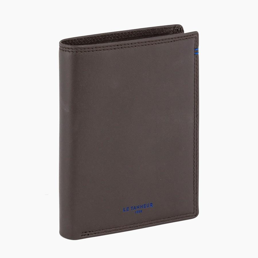 Miniature : PORTEFEUILLE VERTICAL MOYEN MODÈLE ZIPPÉ 2 VOLETS MARTIN EN CUIR LISSE