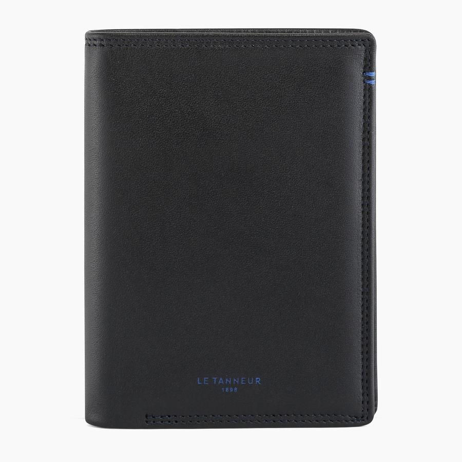 Miniature : PORTEFEUILLE VERTICAL MOYEN MODÈLE ZIPPÉ 2 VOLETS MARTIN EN CUIR LISSE