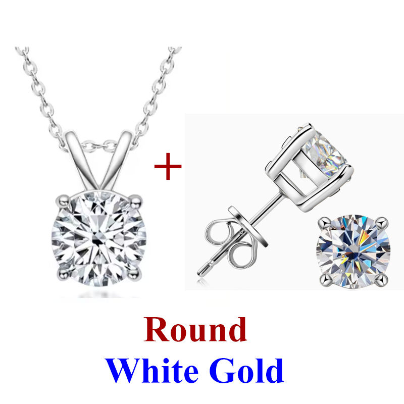 Miniatura: Conjunto ponto de luz colar e brinco DJMAX 1-3ct Moissanite Diamond Fine Jewelry