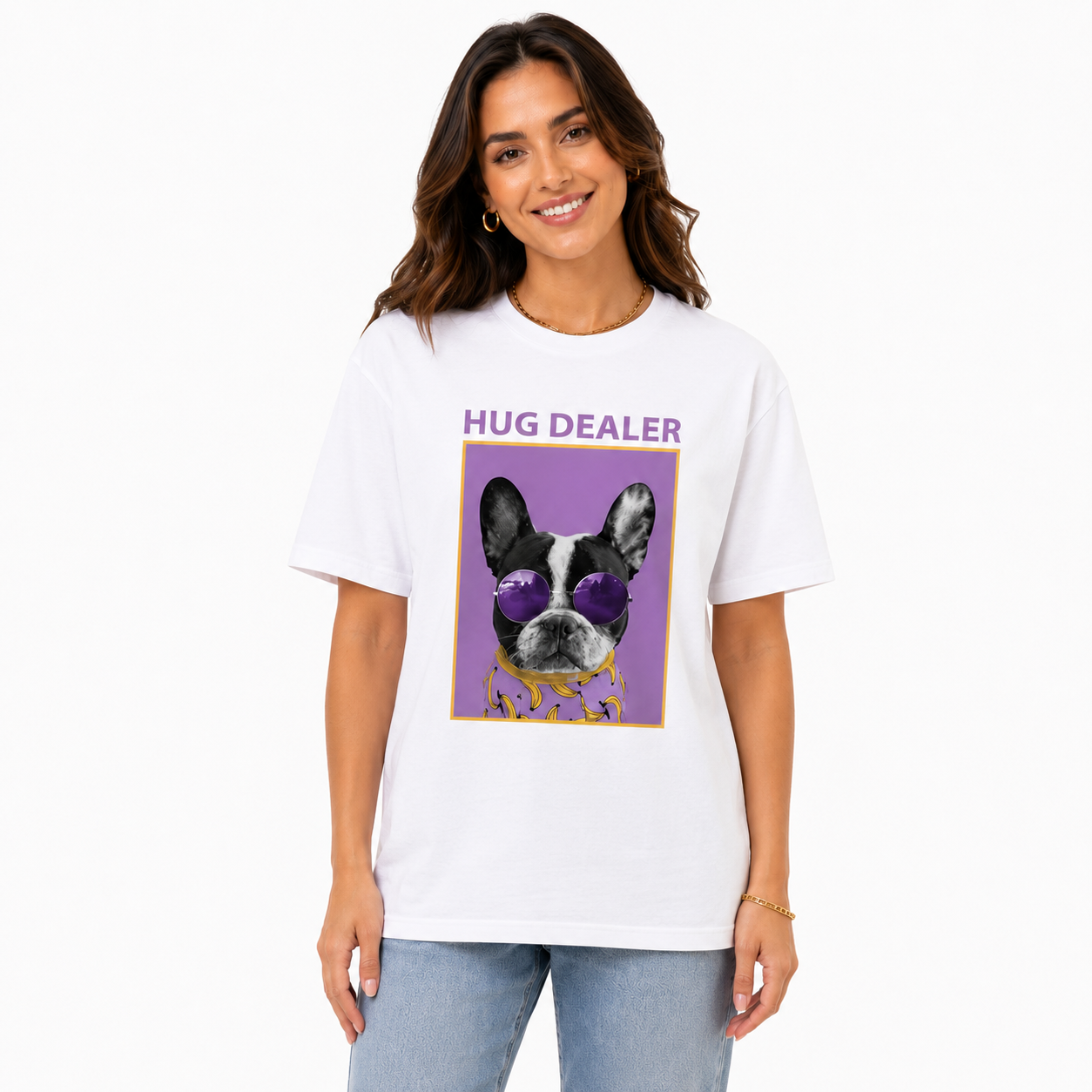 Oversized Cotton T-Shirt for Women Casual Half Sleeve Round Neck Graphic