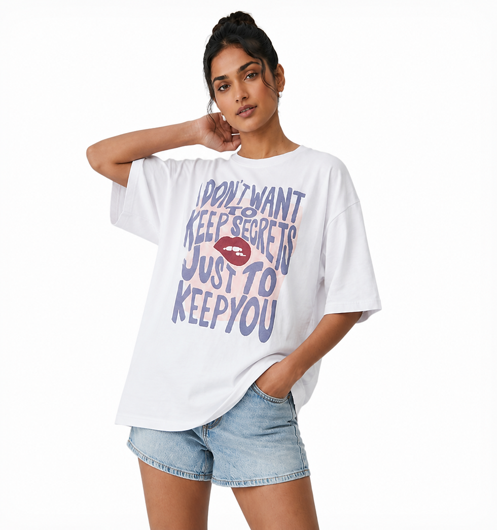 Thumbnail: Oversized Cotton T-Shirt for Women - White