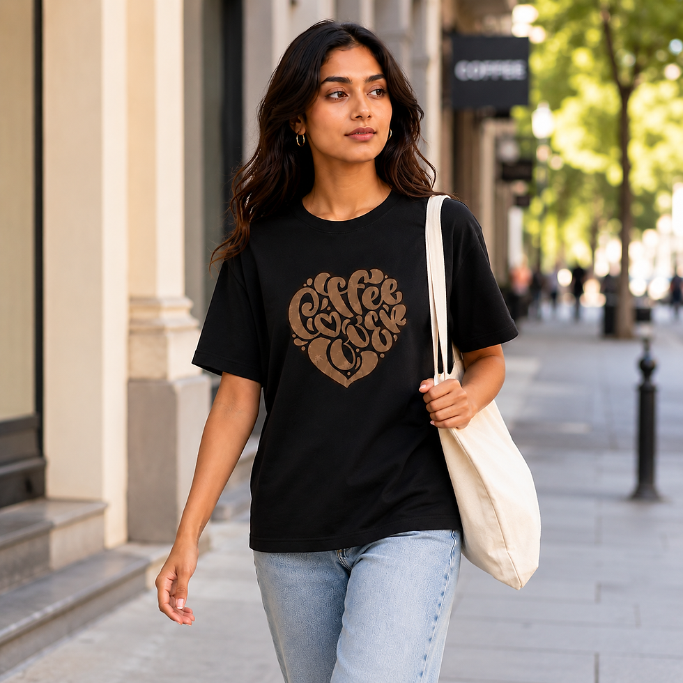 Thumbnail: Drop Shoulder Graphic Front Print Crew T-shirt - Relaxed Fit