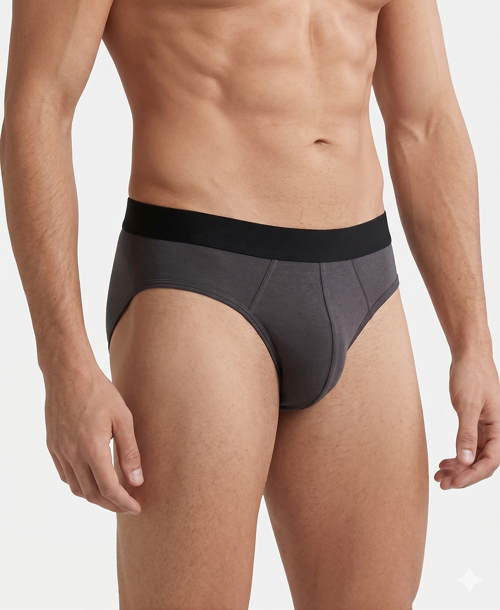 Thumbnail: Pack of 3 : Men's Comfortable Cotton Brief With Micro Nylon Elastic 