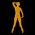 Gold outline of adult ballet dancer on pointe