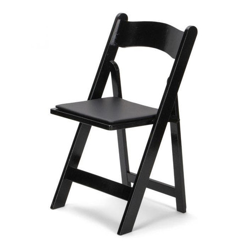 Black Wood Padded Folding Chair kone