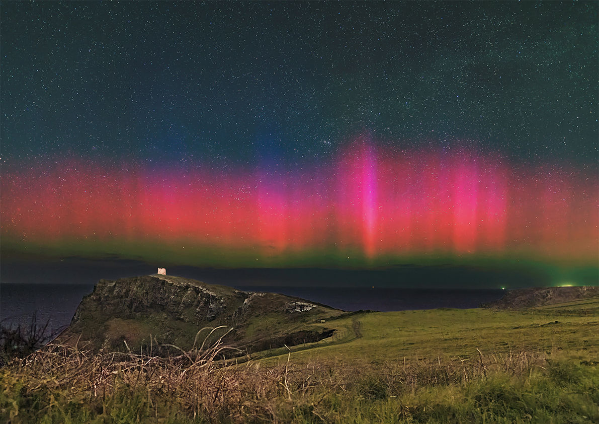 northern lights Willapark Lookout boscastle