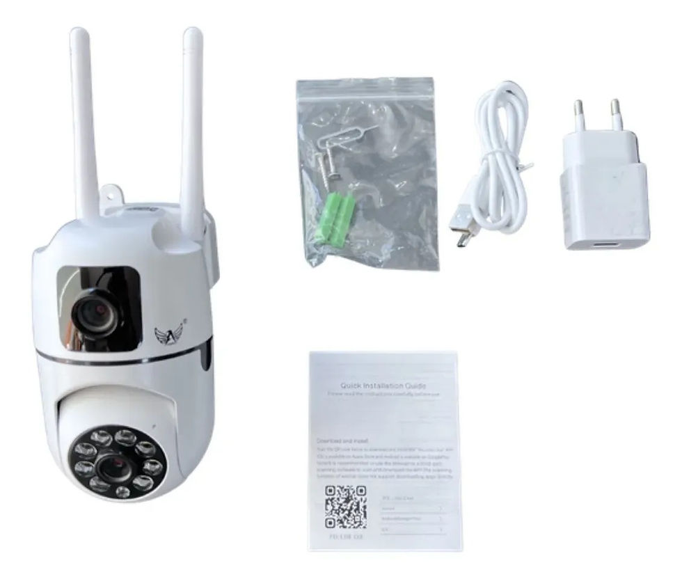 Kit de acessórios da Câmera AL-S822: parafusos, suporte e cabos — Mesa Virada
