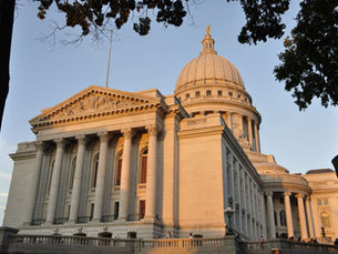 The Wisconsin State Capitol building. 