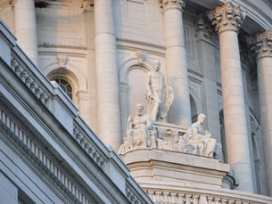 Sculptures on the Wisconsin State Capitol building. 