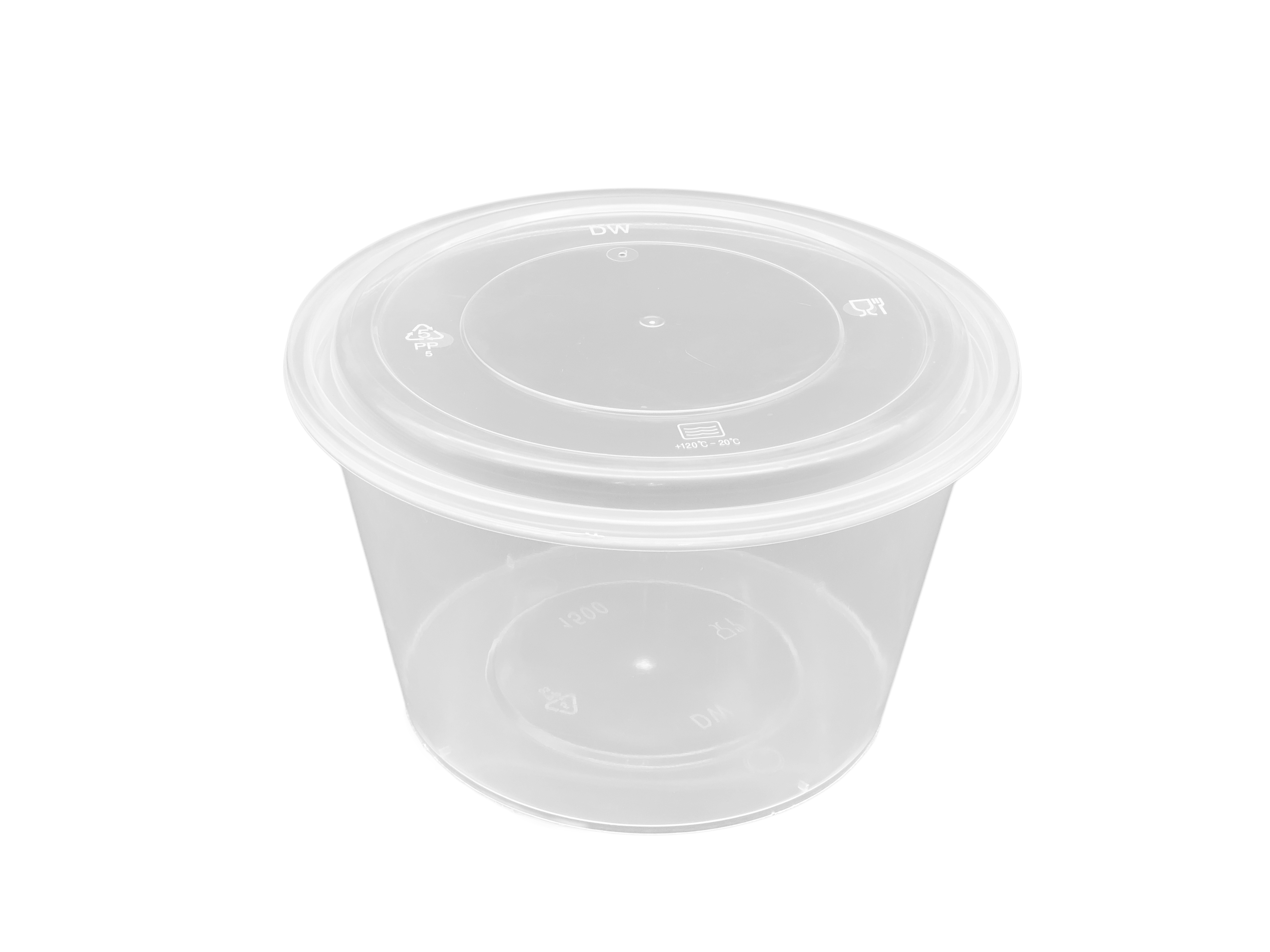1500ml Large Round Container & Lid