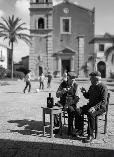 2 anziani con amaro selvatico a forza d'agro