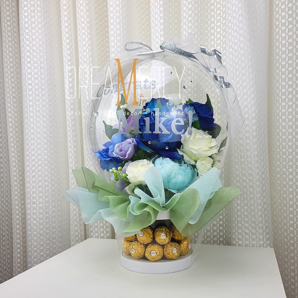 Thumbnail: Blue/White Flower and Emerald+Sage Green Wrapper