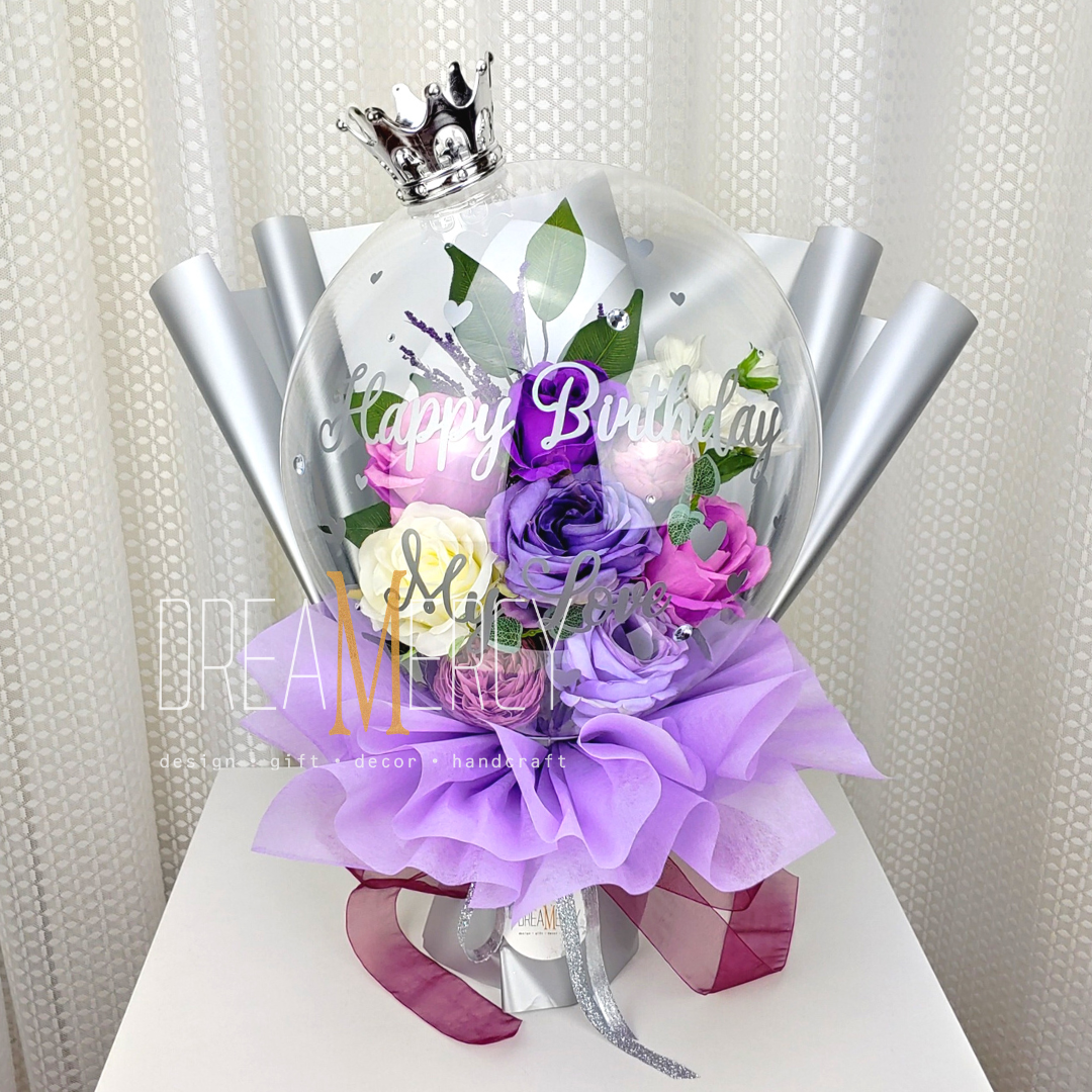 Purples Flower and Silver+Lavender Wrapper