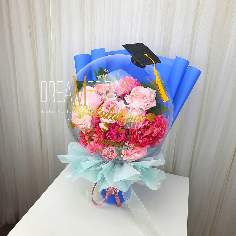 Thumbnail: Pinks Flower and Blue+Emerald Wrapper