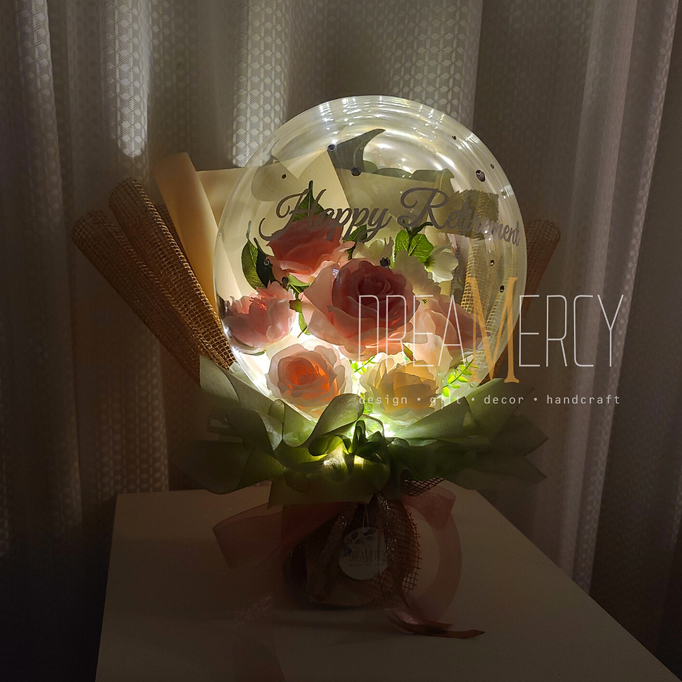 Thumbnail: Light Pinks Flower and Brown Mesh+Cream Chai+Sage Green Wrapper