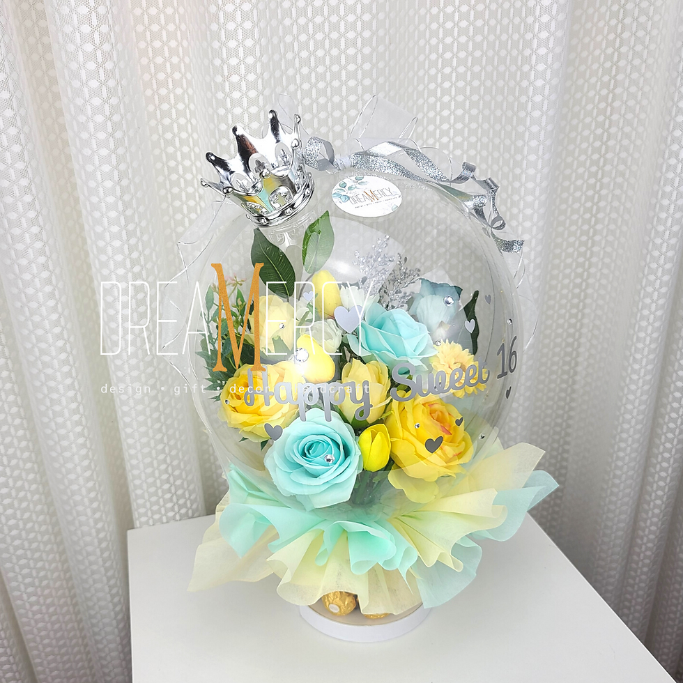Thumbnail: Yellow/Mint Flower and Cream Yellow+Mint Wrapper