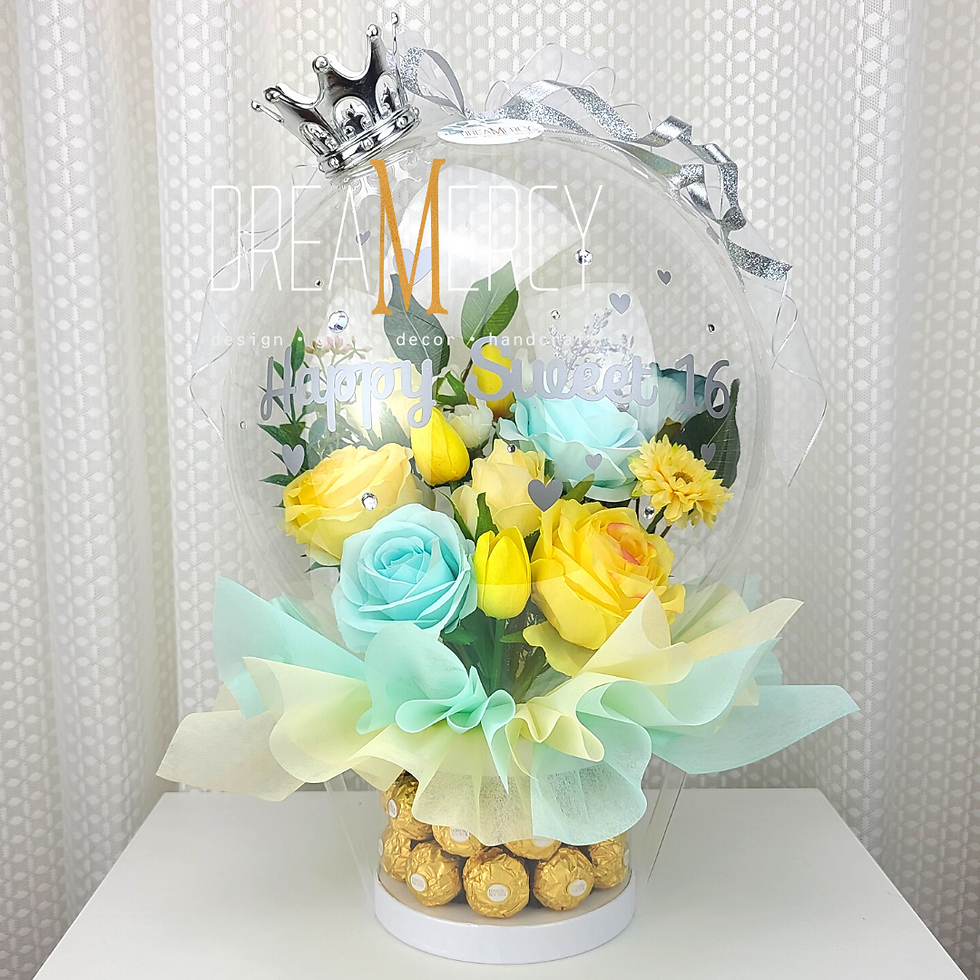 Thumbnail: Yellow/Mint Flower and Cream Yellow+Mint Wrapper