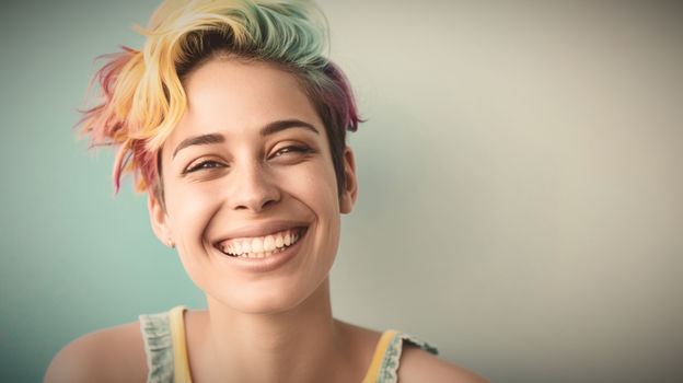 LGBTQIA individual expressing confidence, representing affirming therapy