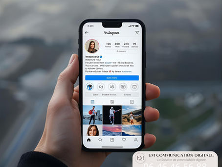 écran de téléphone portable avec le visuel d'une page de profil