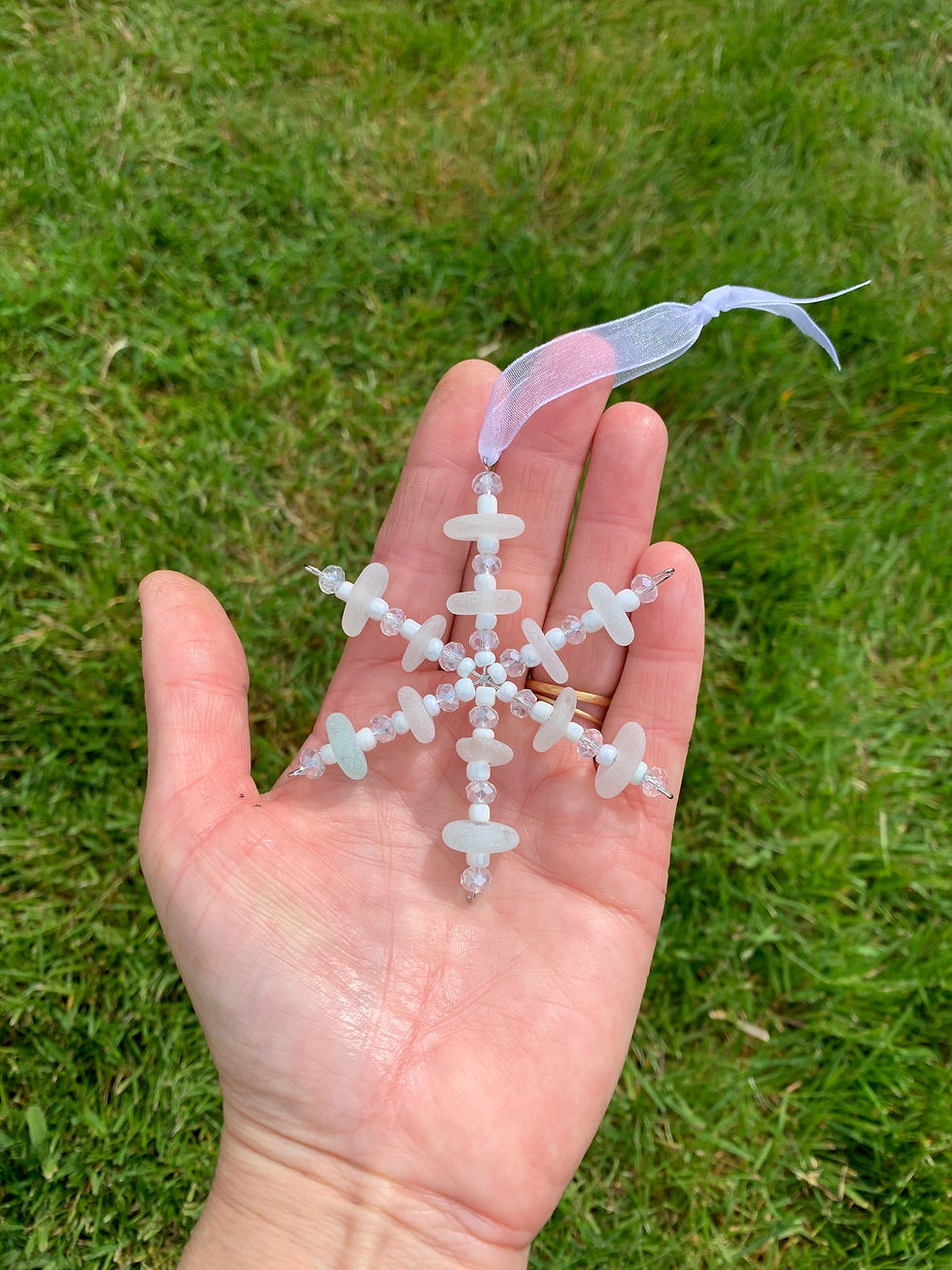 Thumbnail: Sea glass snow flake 