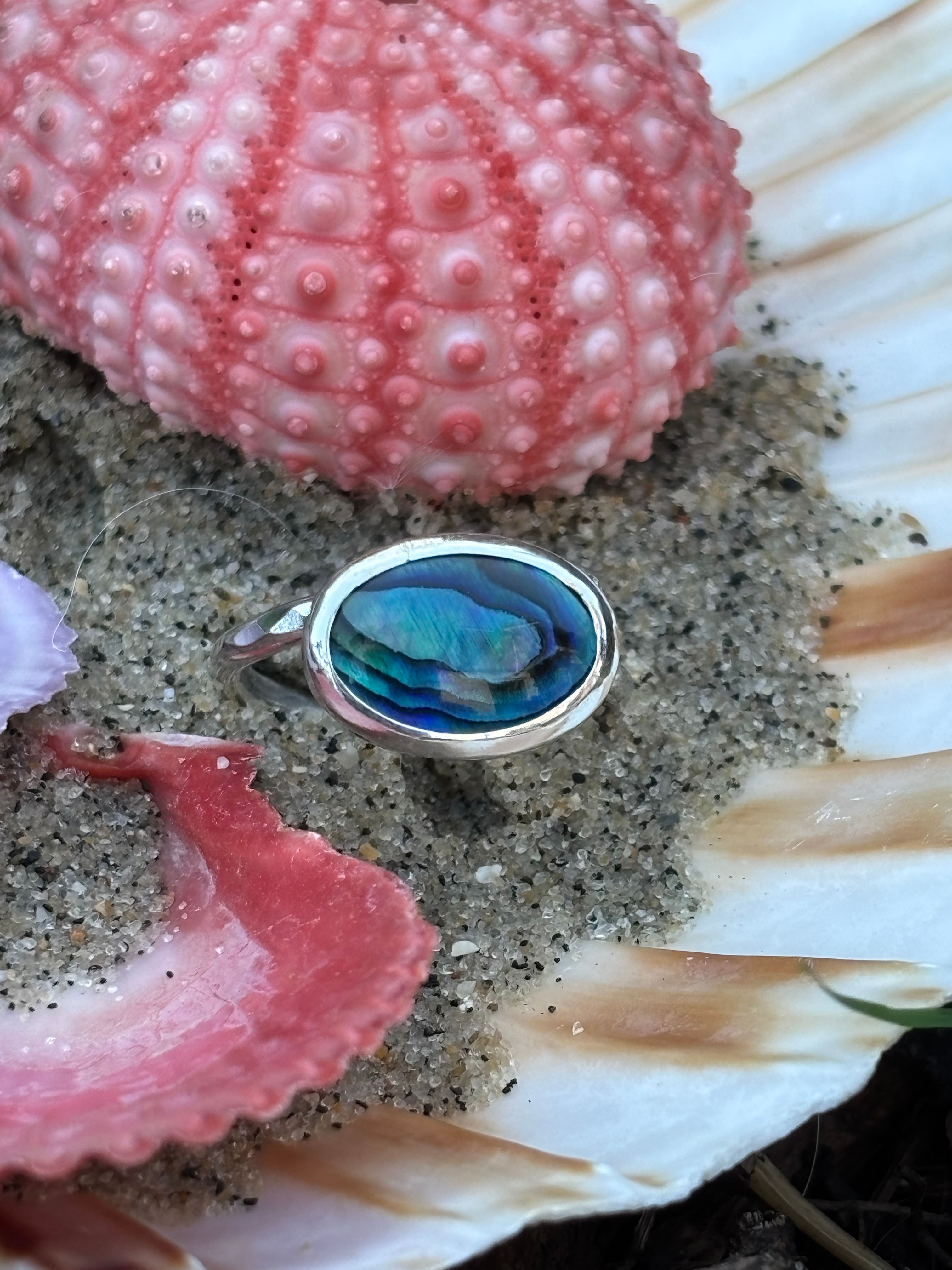 Natural abalone ring